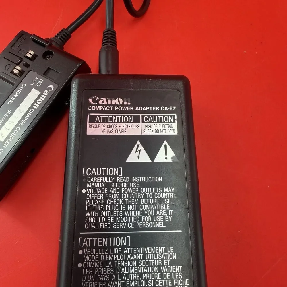 Canon CA-E7 Compact Power Adapter CA-E7A & Charge Coupler CR-E7K TESTED